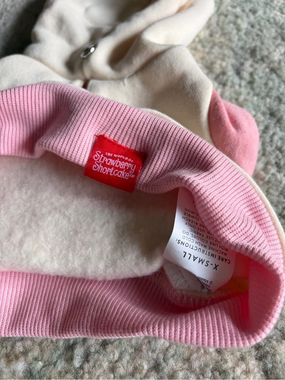 XS Dog or puppy Strawberry Shortcake Pink Hooded Pullover